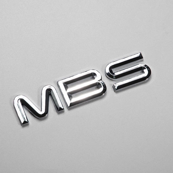 Logotipo plateado cromado del color del espejo de plata automotriz del emblema 3D del ABS