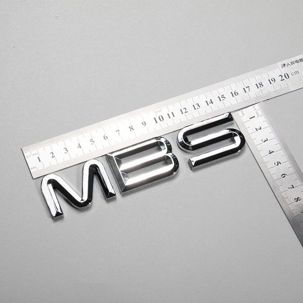 Logotipo plateado cromado del color del espejo de plata automotriz del emblema 3D del ABS