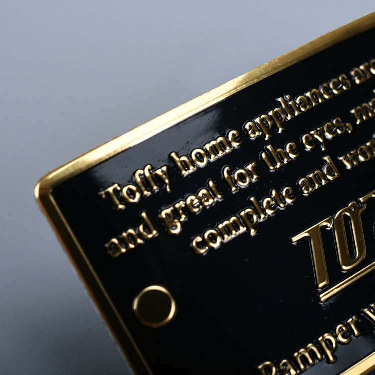 Etiqueta de metal de oro estampado de aluminio