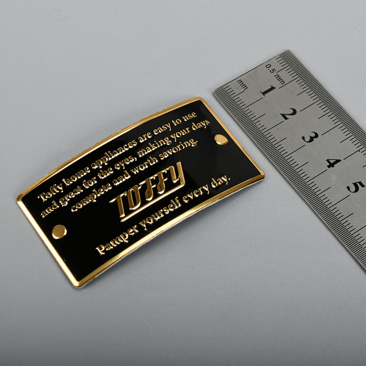 Etiqueta de metal de oro estampado de aluminio