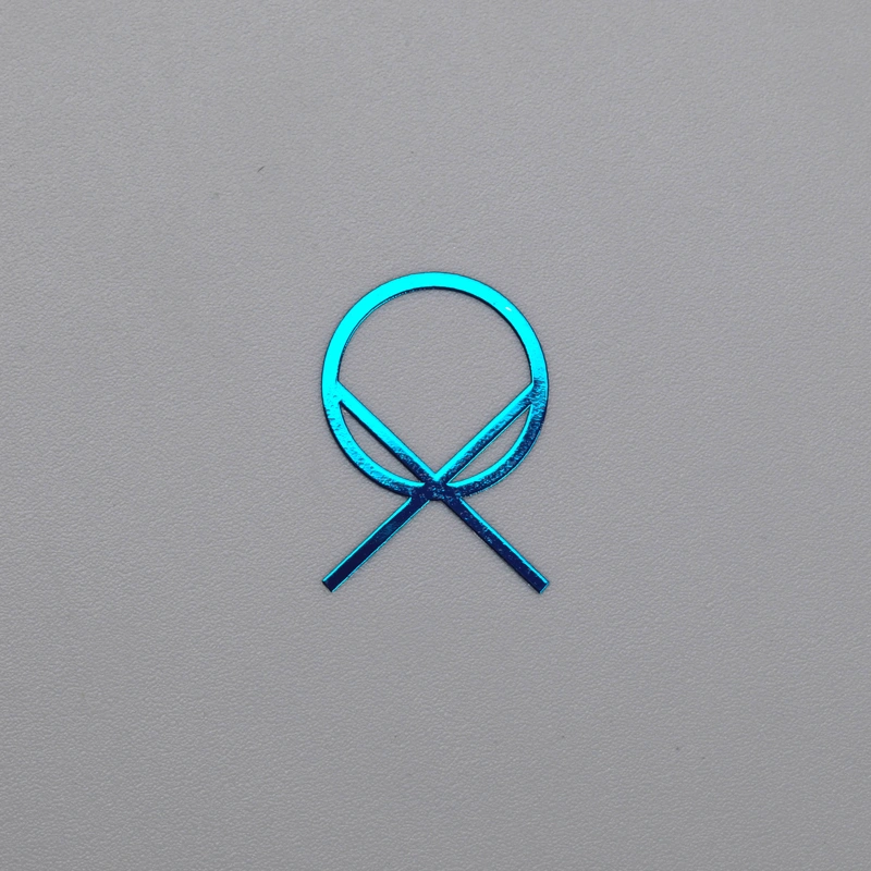 Letrero de etiqueta de níquel de color azul cromado personalizado