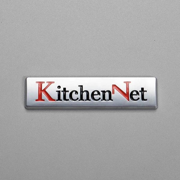 Emblema de letras de plástico ABS personalizado, pegatina, emblemas decorativos especializados para refrigerador, fabricante