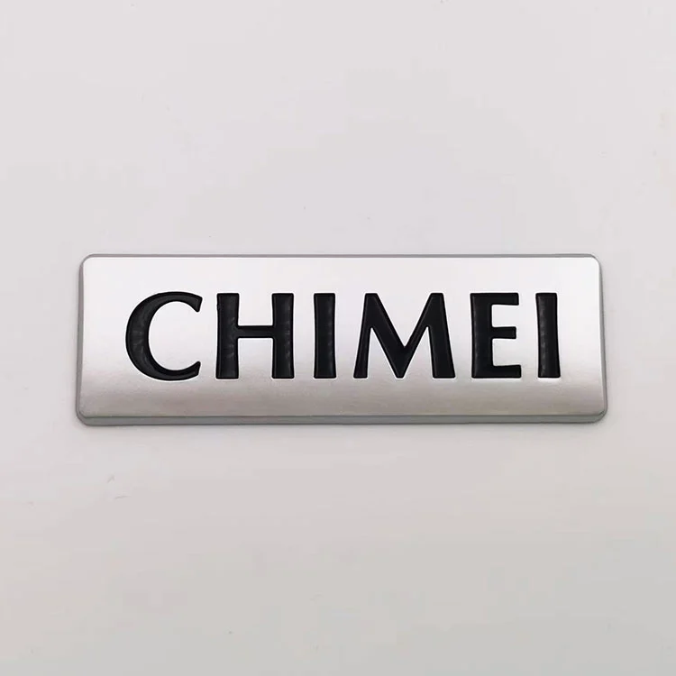 Logotipo en relieve en 3D de plástico ABS