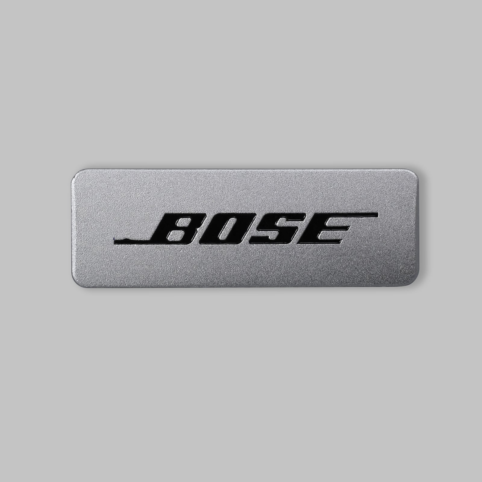 Etiqueta de placa de identificación de aluminio plateado mate anodizado