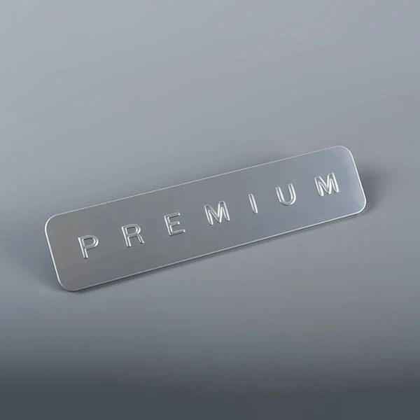 Etiqueta de aluminio impresa con marca.