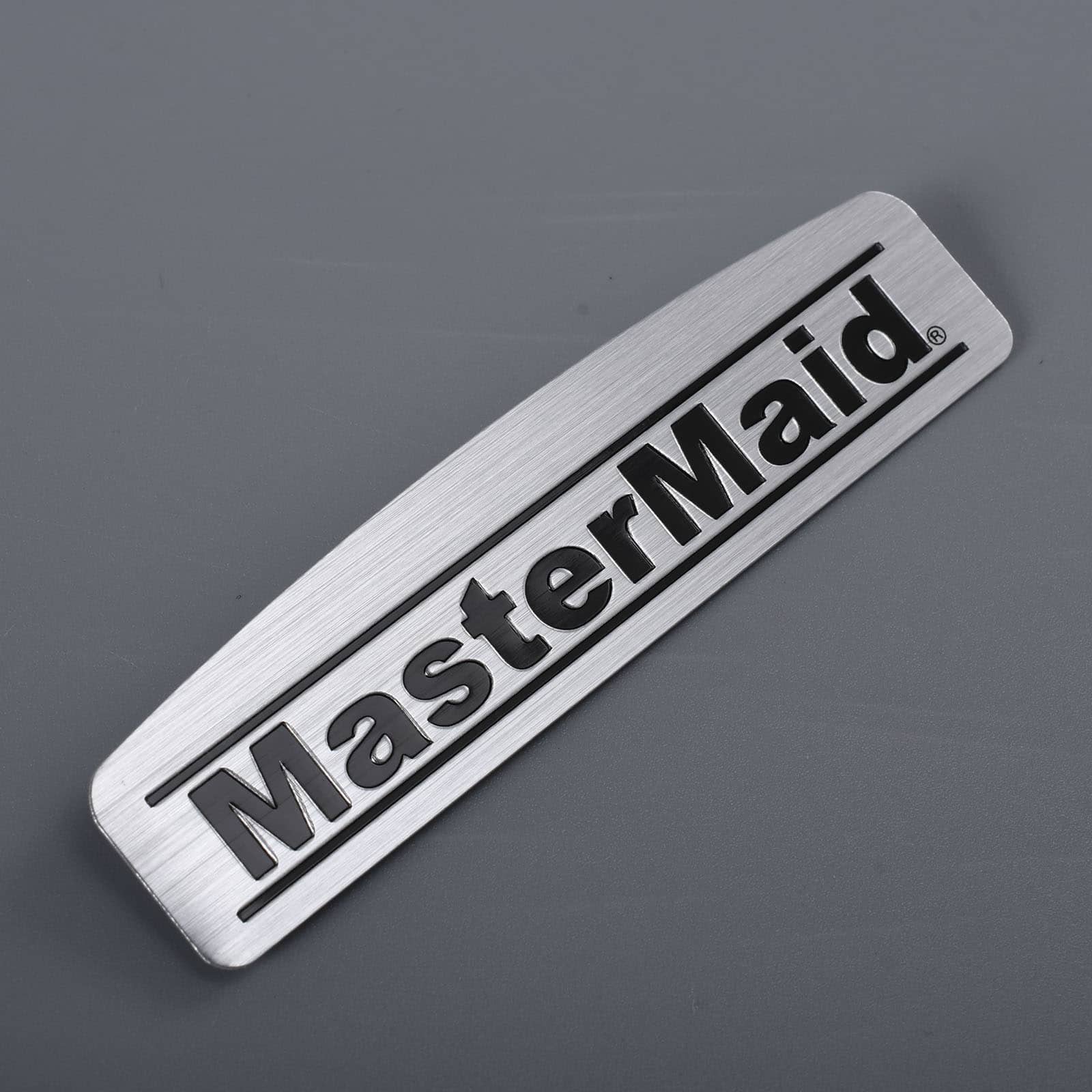 Etiqueta de logotipo de placa de aluminio cepillado en plata