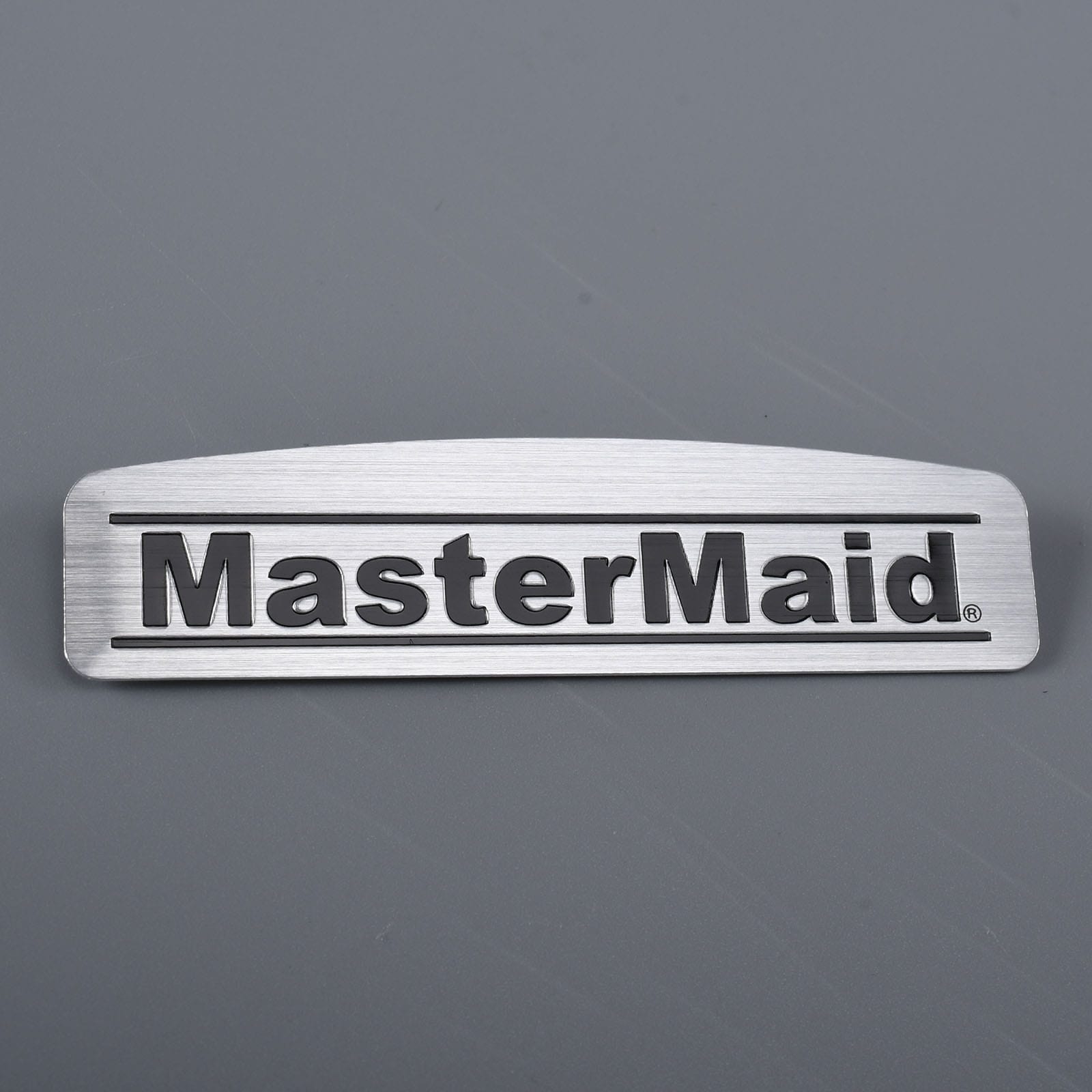 Etiqueta de logotipo de placa de aluminio cepillado en plata