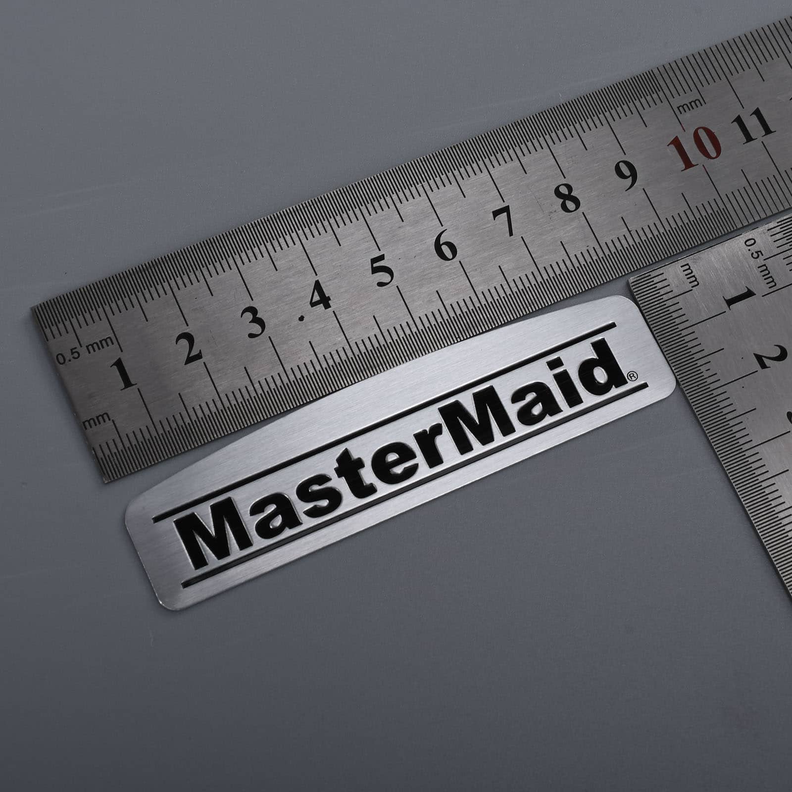 Etiqueta de logotipo de placa de aluminio cepillado en plata