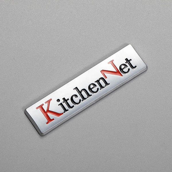 Emblema de letras de plástico ABS personalizado, pegatina, emblemas decorativos especializados para refrigerador, fabricante