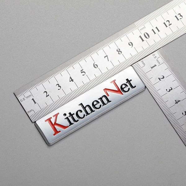 Emblema de letras de plástico ABS personalizado, pegatina, emblemas decorativos especializados para refrigerador, fabricante