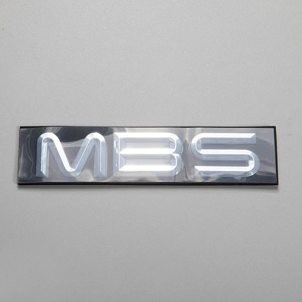 Logotipo plateado cromado del color del espejo de plata automotriz del emblema 3D del ABS
