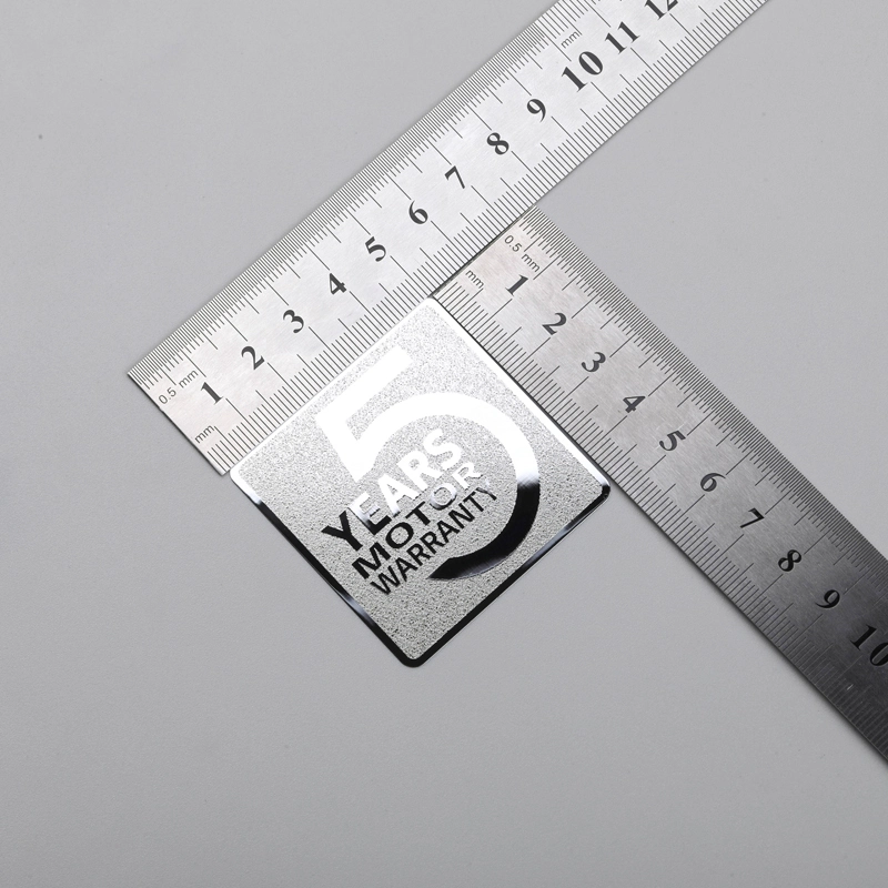 Etiqueta de textura cromada de metal Etiqueta autoadhesiva fina plateada