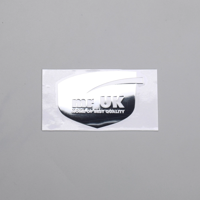 Logotipo de emblema fino cromado brillante personalizado con adhesivo 3M