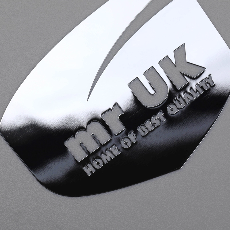 Logotipo de emblema fino cromado brillante personalizado con adhesivo 3M
