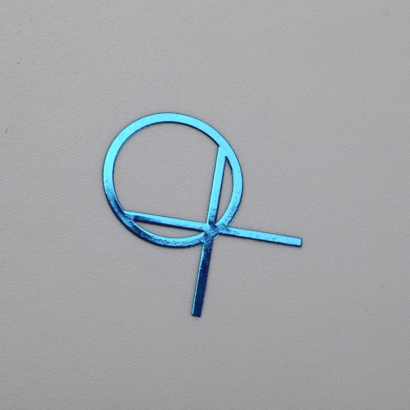 Letrero de etiqueta de níquel de color azul cromado personalizado