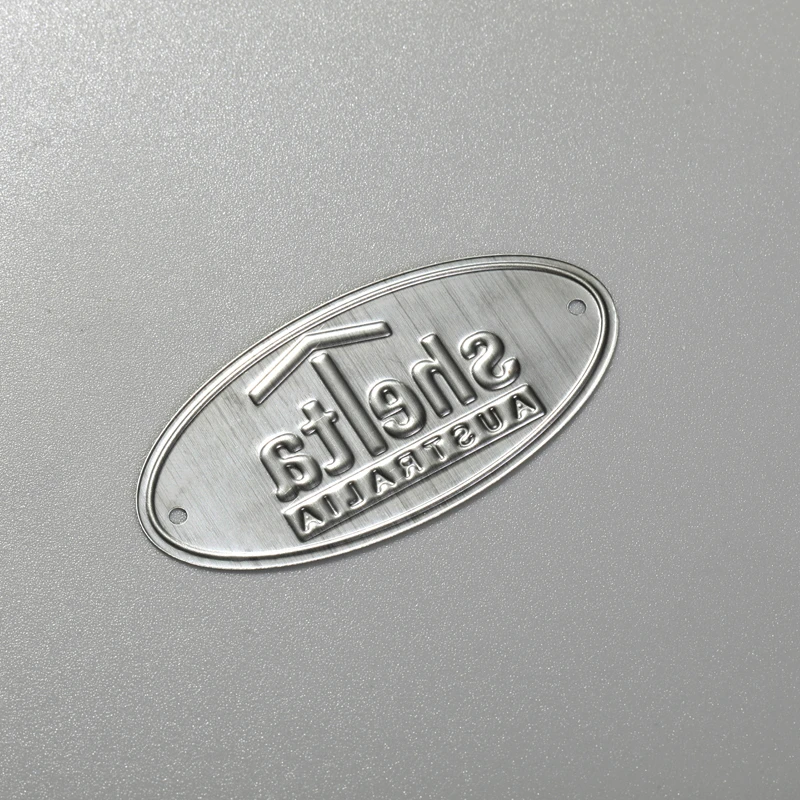 Placa de identificación personalizada Acero inoxidable Aluminio Latón Logotipo