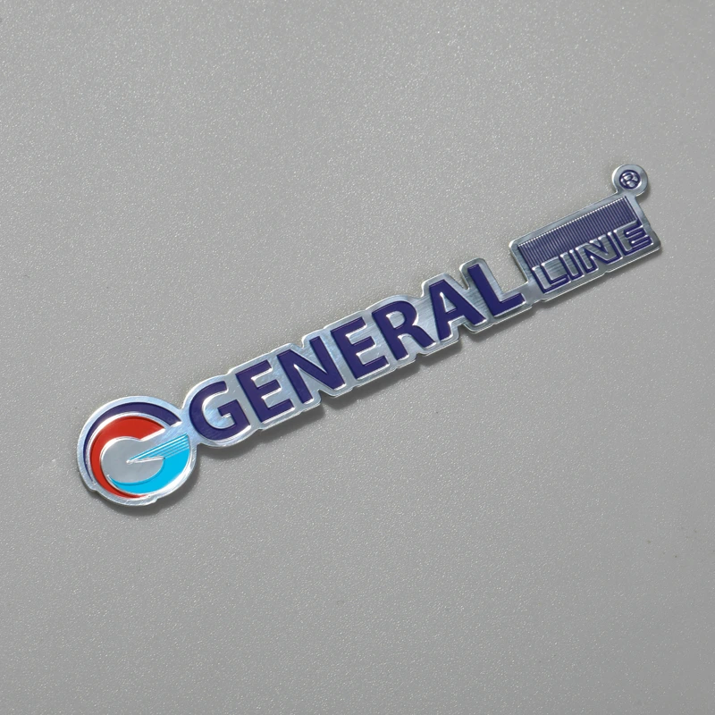 Placa de identificación con logotipo en relieve de aluminio para refrigerador